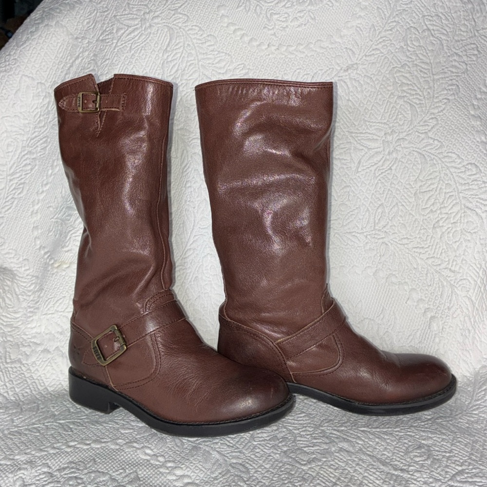 Frye Veronica Slouch Cognac Woman's Size 5 Boys Size 3 - Picture 3 of 16